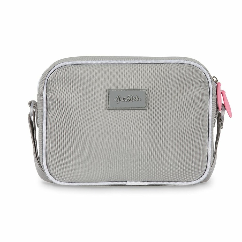 And & Lulu Grey and Pink Crossbody Bag